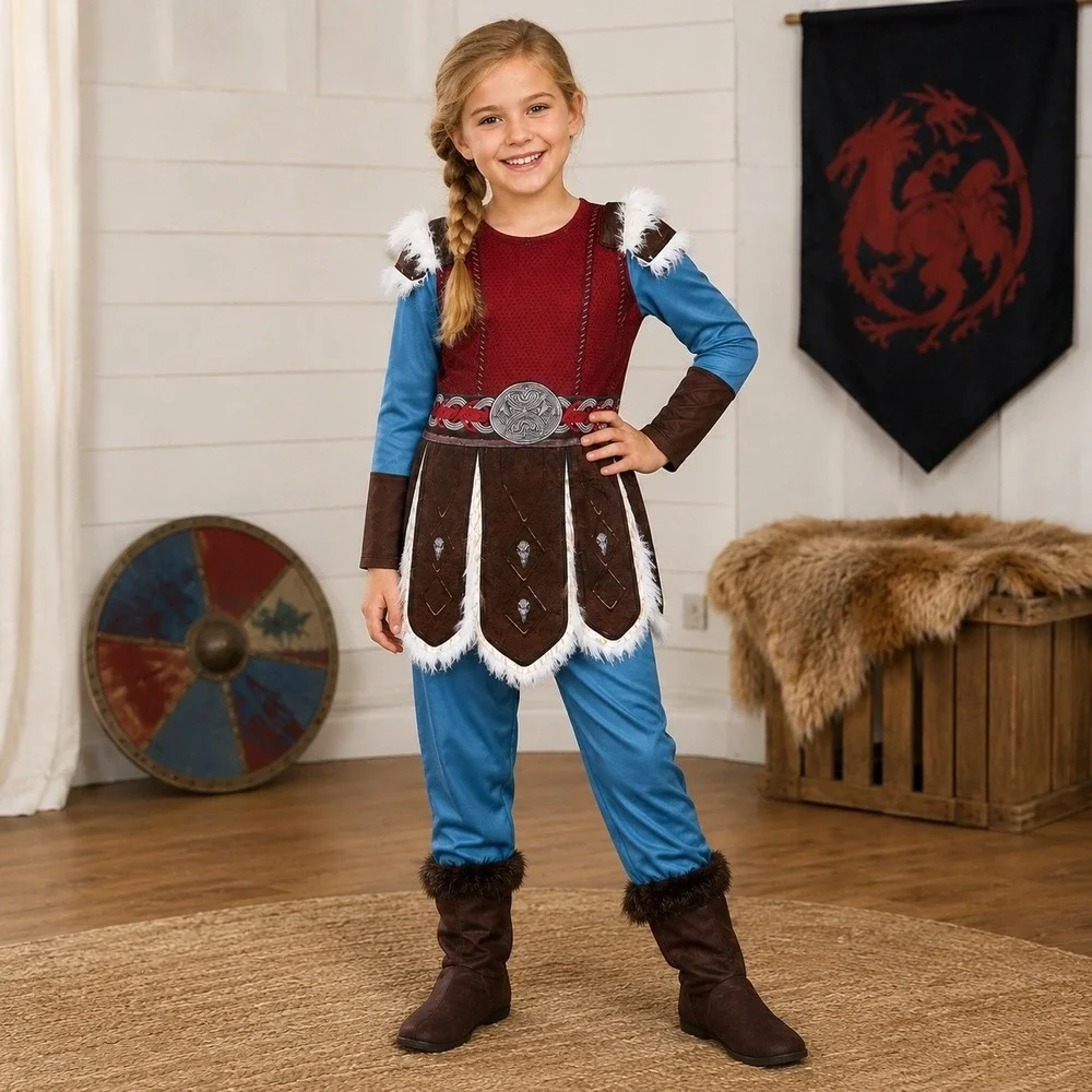 How to Train Your Dragon Astrid Costume Kids Size 6/6X Jumpsuit DreamWorks